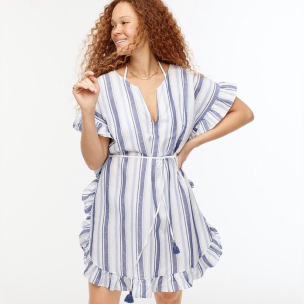 J. Crew striped Tunic Swim Cover Up Dress Size: Small
